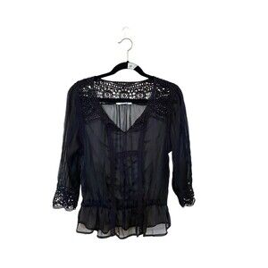 Sheer Black Blouse Daniel Rainn Sz.M ?